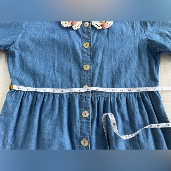 Vintage Women’s Denim Dollcore
Babydoll Floral Collar Mini Dress size Medium. - Picture 5 of 8